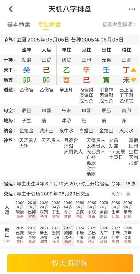 八字命盤神煞|八字排盘